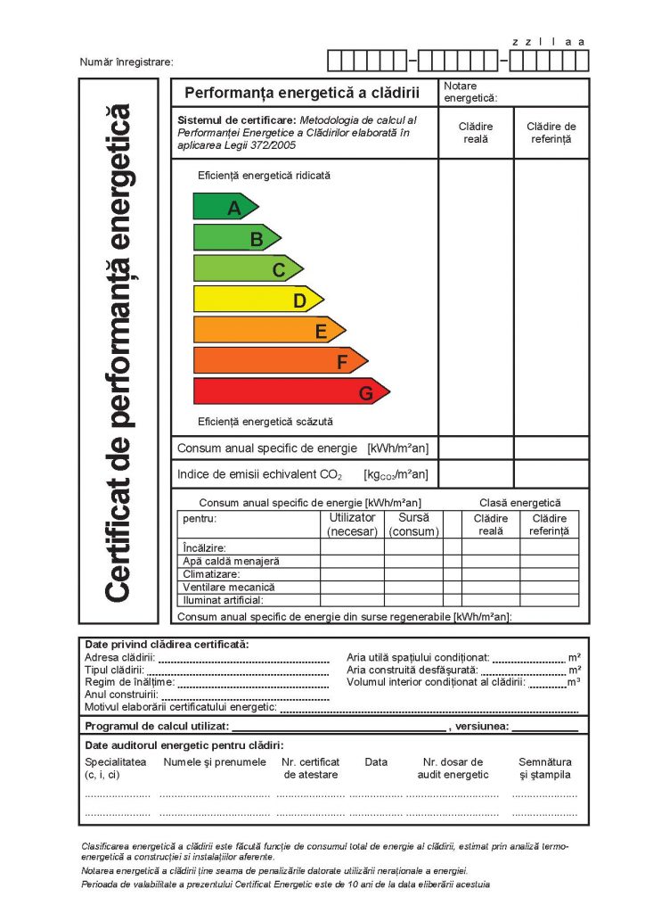 Formular Certificat Energetic